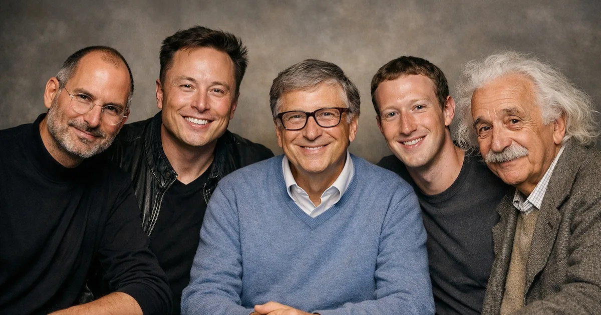 Comparación de coeficientes intelectuales: Jobs, Musk, Gates, Zuckerberg y Einstein