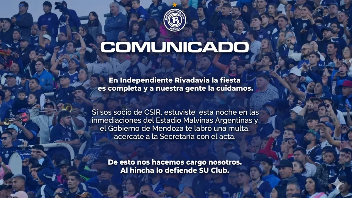 Independiente Rivadavia reclama por multas masivas de tránsito a sus hinchas