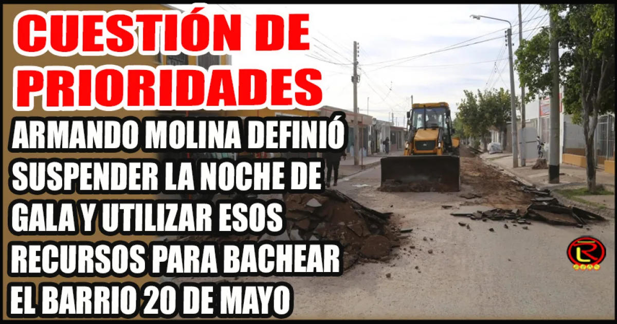 La Rioja destina fondos de celebraciones a obras viales en el barrio 20 de Mayo
