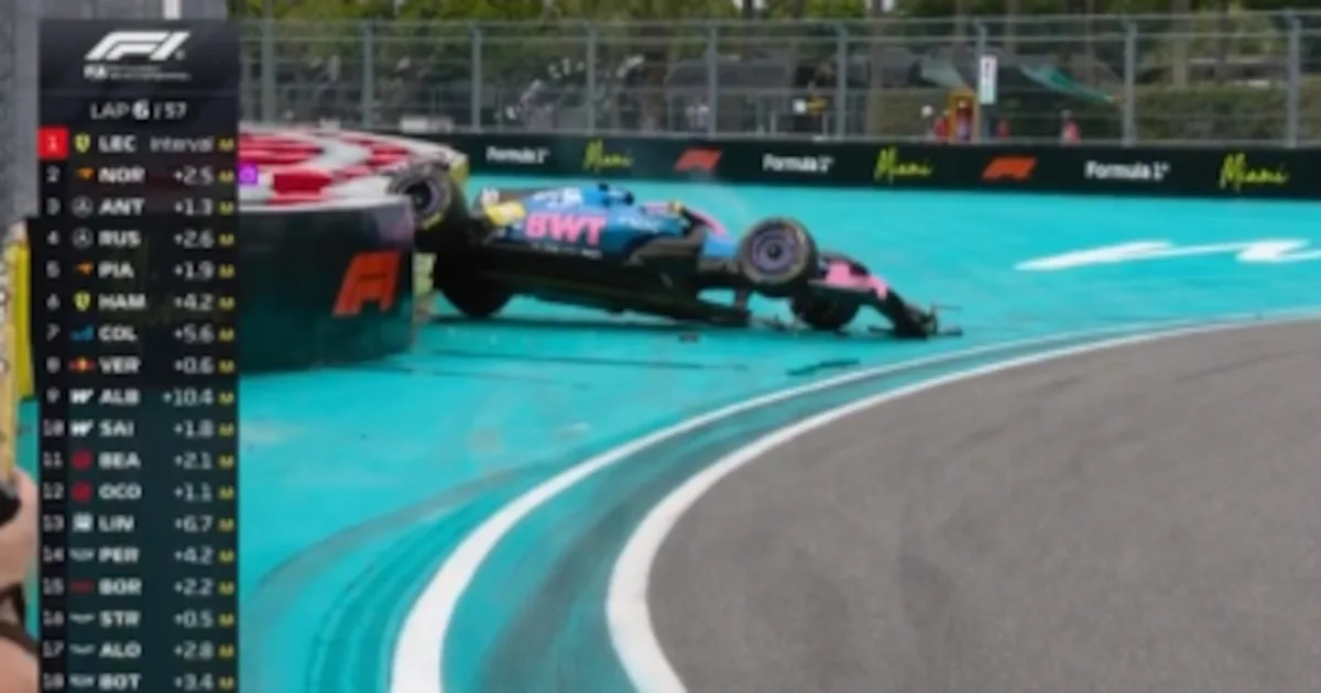 Pierre Gasly sufrió un impactante accidente en el Gran Premio de Miami tras chocar con Lawson