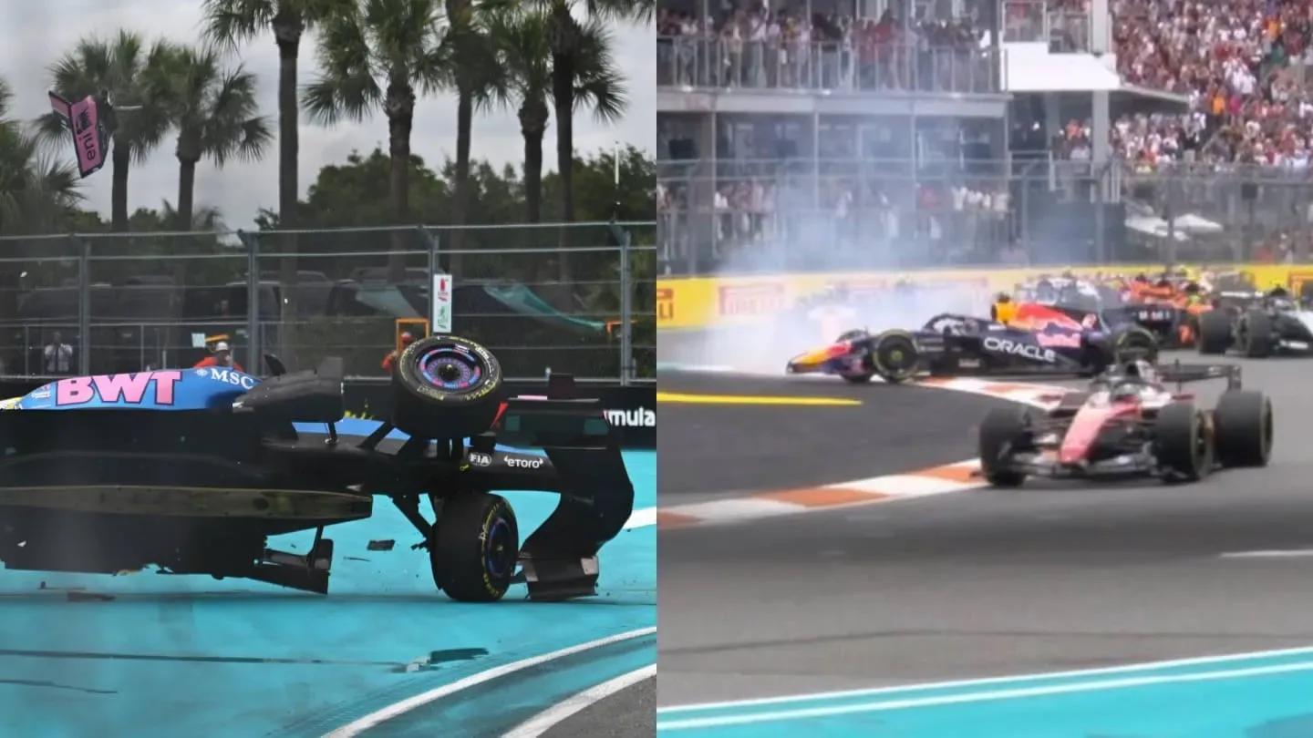 Verstappen se fue de pista en Miami y Colapinto aprovechó el caos