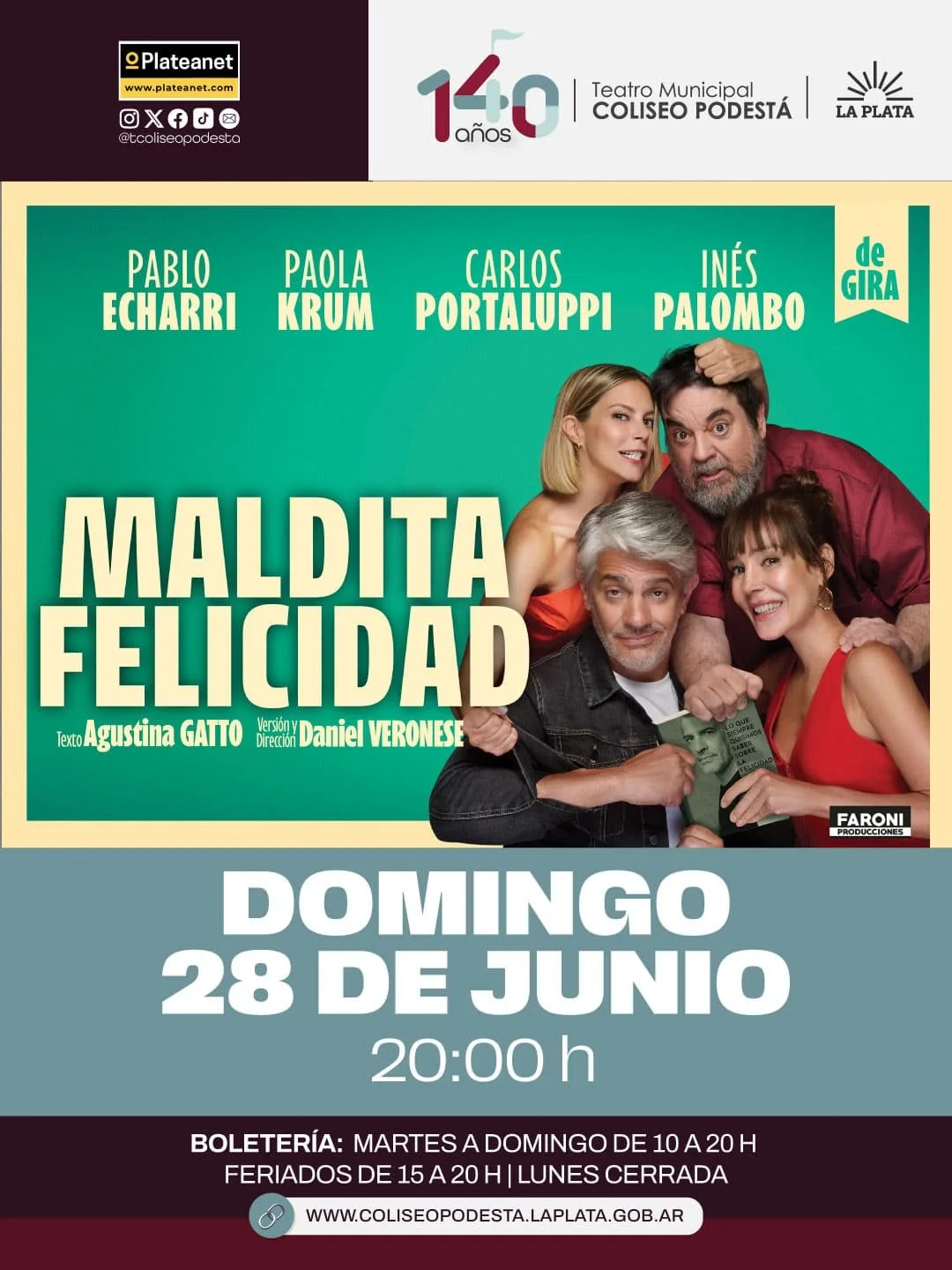 Programación variada y gratuita en el Teatro Coliseo Podestá para junio