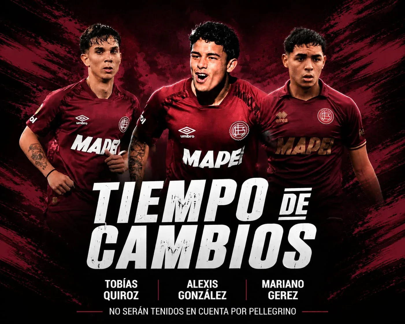 Tres juveniles de Lanús buscarán continuidad en otros clubes tras la decisión de Pellegrino